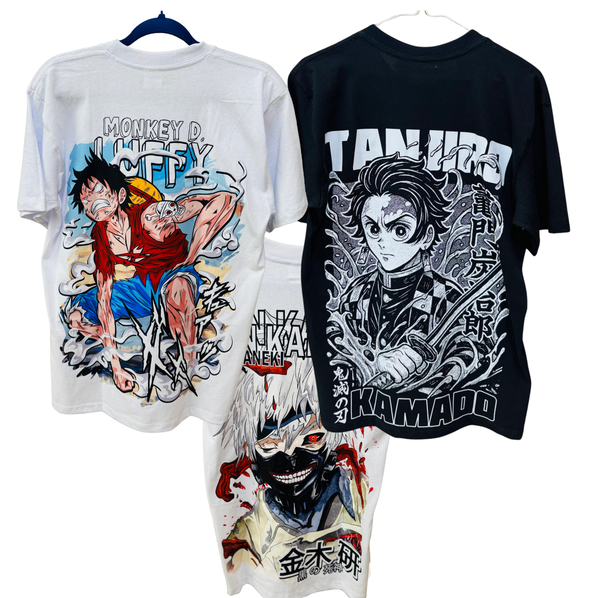 3 Camisetas de Anime x Talla surtida entre S M L