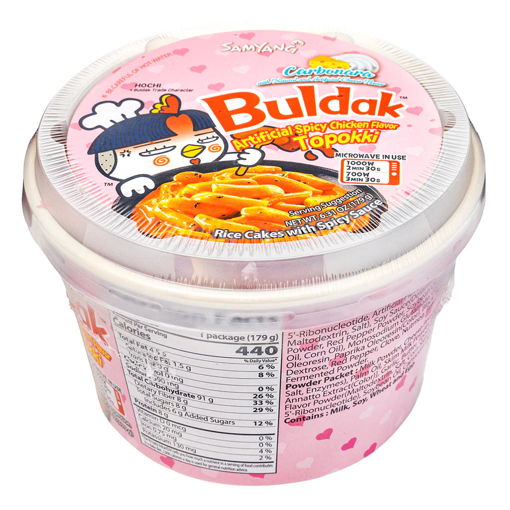 Tteokbokki o Topokki Buldak Carbonara Spicy x 179g